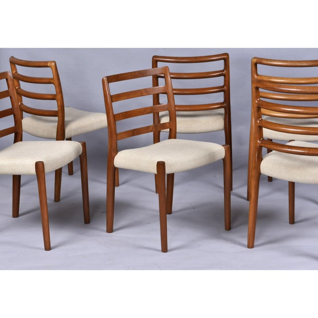 6 Original j.l. Møller Model 85 Danish Teak Ladderback Dining Chairs For Sale - Image 12 of 17