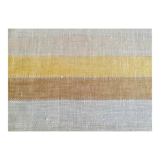 Plum Textiles Bishop Stripe Linen For Sale