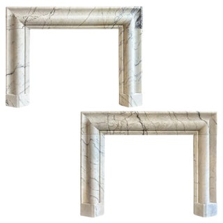 Large Marble Bolection Fireplace Mantles, 2000, Set of 2 For Sale