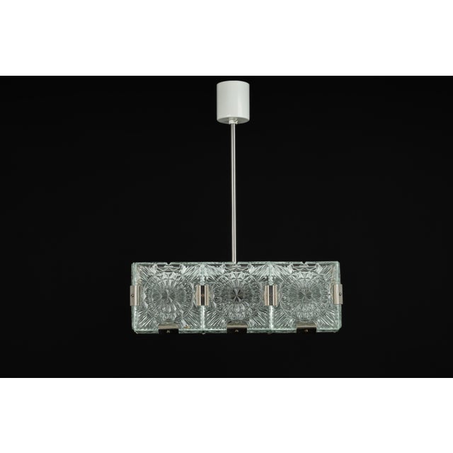 Large Mid-Century Glass Chandelier from Veb Lighting, Germany, 1970s For Sale - Image 13 of 16