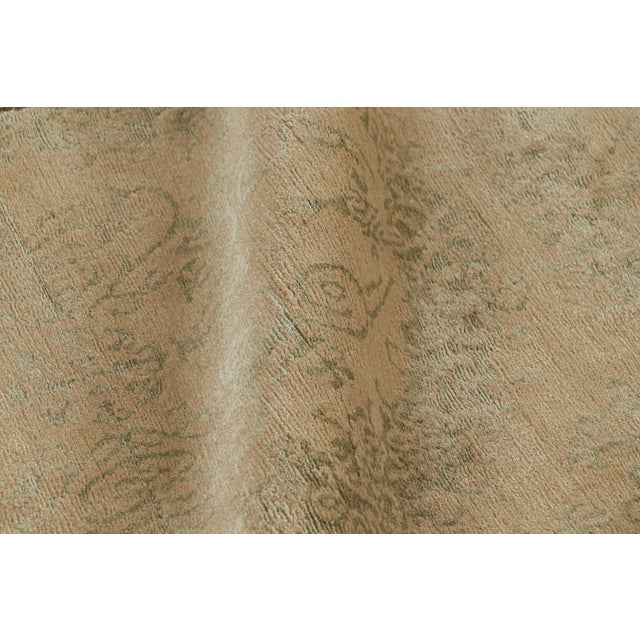 Textile Rug & Kilim’s European Style Runner Rug in Gold With Floral Medallions “Catana” For Sale - Image 7 of 8