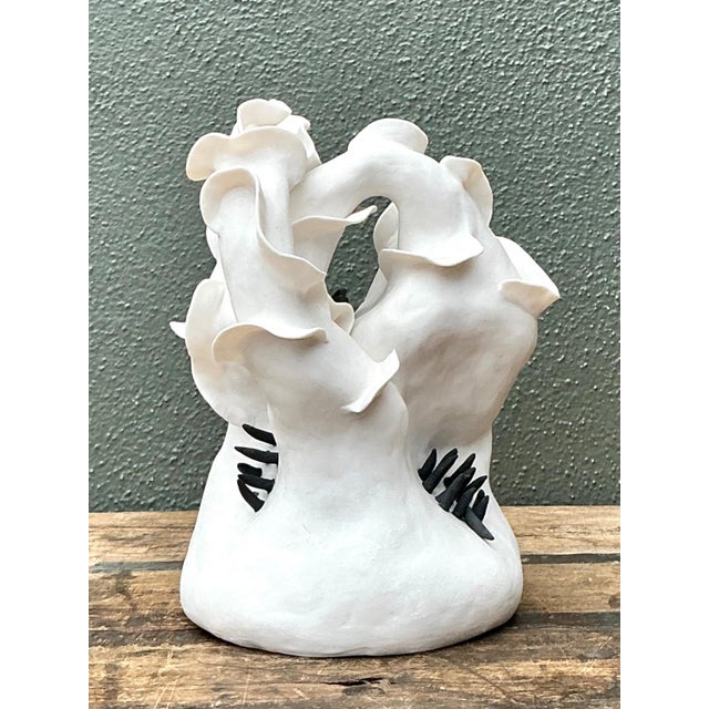 Vintage Abstract Floral Studio Pottery Vase For Sale - Image 16 of 18