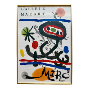 60s Miró Galerie Maeght Exhibition Lithograph Print Professional Frame