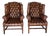Georgian Wingback Armchairs, Leather Upholstery, Circa 1940s For Sale