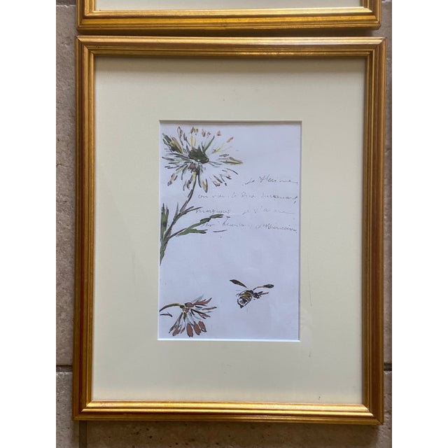 Vintage Framed Manet Aquarelle Letter Prints, Set of 9 For Sale In Savannah - Image 6 of 12