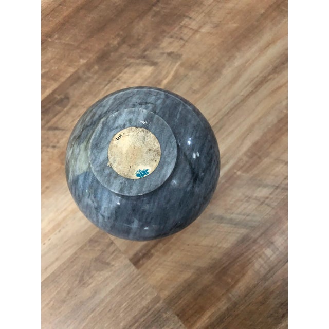 1990s Two-Tone Grey Marble Bottleneck Vase For Sale - Image 6 of 6