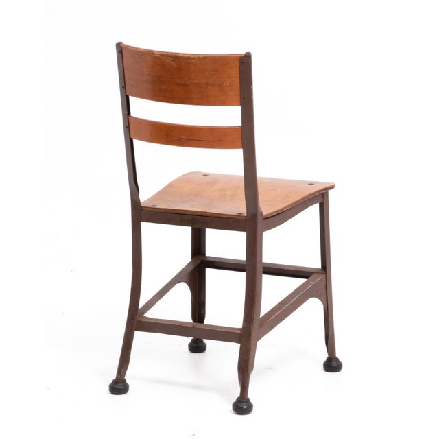 1940s Toledo Industrial Metal Furniture Company Chairs Steel Frame Plywood Seat a Set of Four For Sale - Image 5 of 18
