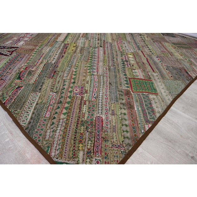 Vintage Embroidered Wall Hung Patchwork Tapestry, 1950s For Sale - Image 15 of 17