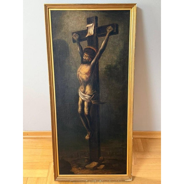 Wood Spanish School Artist, Figurative Composition, 17th Century, Oil Painting on Canvas For Sale - Image 7 of 12