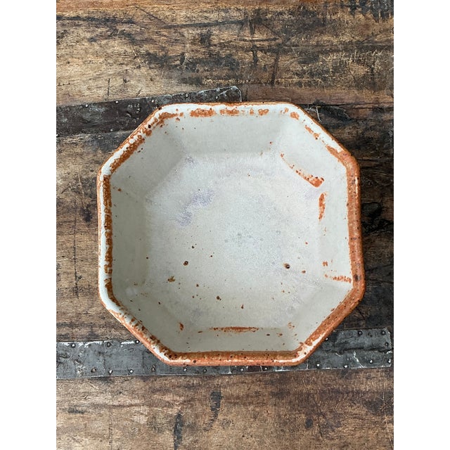 Vintage Original Studio Pottery Octagon Bowl For Sale - Image 11 of 12