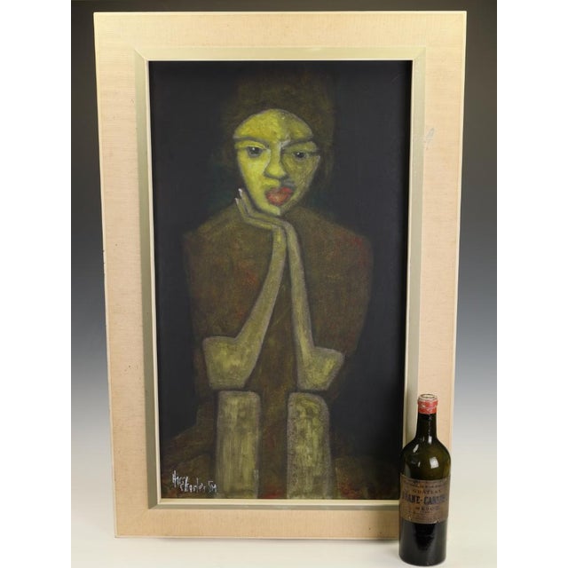 Harry Charles Tim, In Thought Portrait, 2026, Acrylic Painting on Board, Framed For Sale - Image 3 of 15