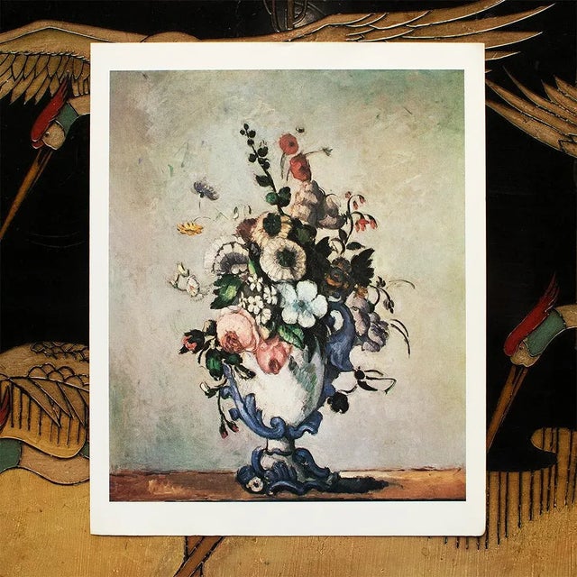 The School of Paris 1977 After Paul Cezanne "Flowers in a Rococo Vase", Large Full-Color Print For Sale - Image 3 of 6