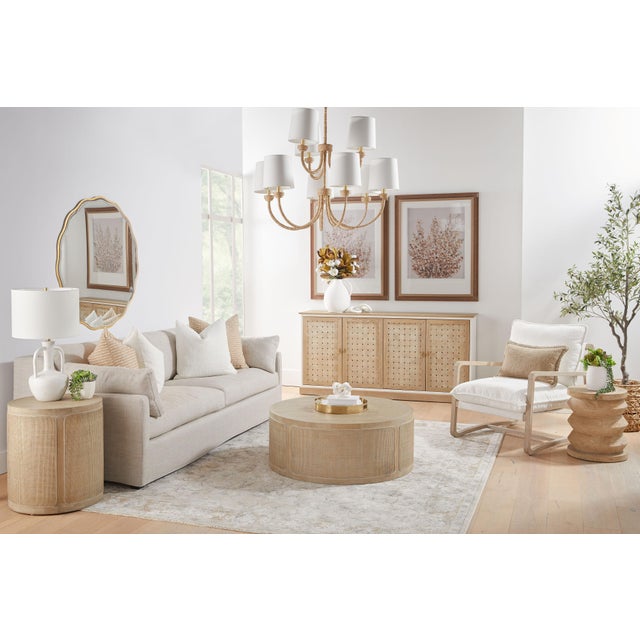 Contemporary Lena 95" Slope Arm Slipcover Sofa, Bisque For Sale - Image 3 of 12