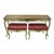Mid 20th Century Vintage French Country Louis XV Style Console Hall Table and Pair Stools Benches - Set of 3 For Sale