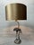 Remarkable lamp with velvet, gold-colored shade. Design Valenti. Hood also has a gold-colored inside for a warm...