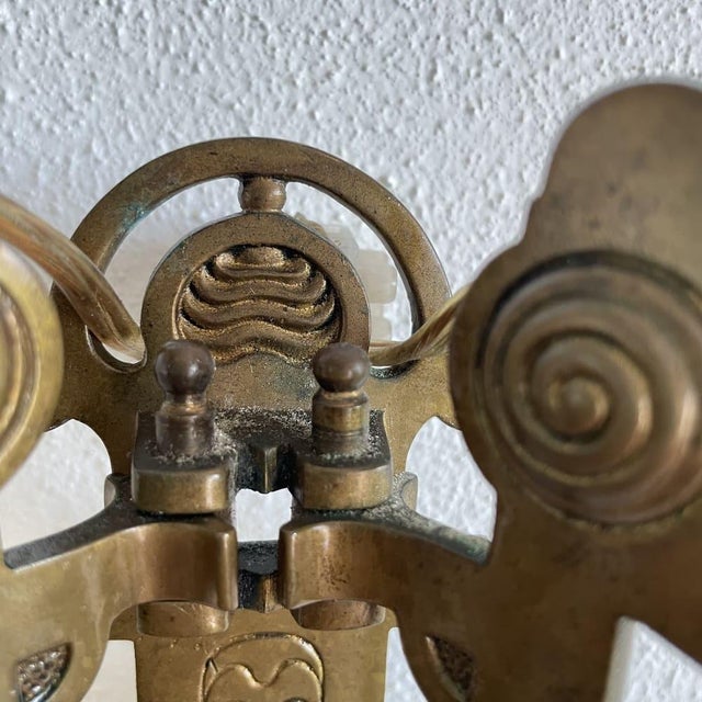 Art Nouveau Style Brass Articulated Double Piano Wall Sconce Lamp, 1900s, 1890s For Sale - Image 11 of 16