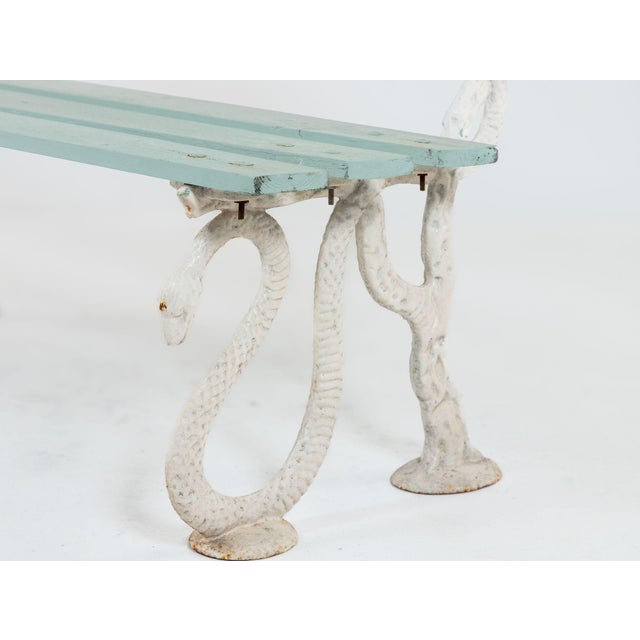 Iron Serpent and Twig Garden Bench, English Mid 20th C. For Sale - Image 12 of 16