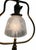 Neoclassical Vintage Neoclassical Brass Lyre Table Lamp With Frosted Floral Glass Shade For Sale - Image 3 of 5