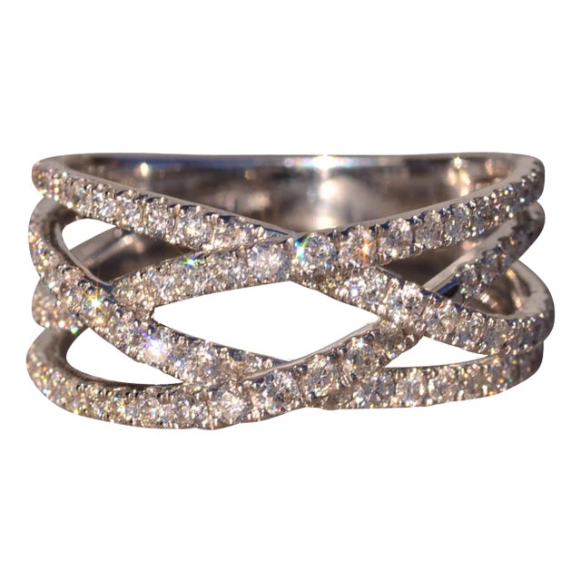 The 48th Avenue: Signed Natural Diamond Crossover Ring For Sale