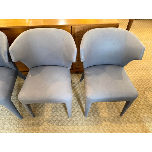 Baker Furniture Company Baker Furniture Luxe Collection "Lapel" Fabric Dining Chairs - Set of 4 For Sale - Image 4 of 10