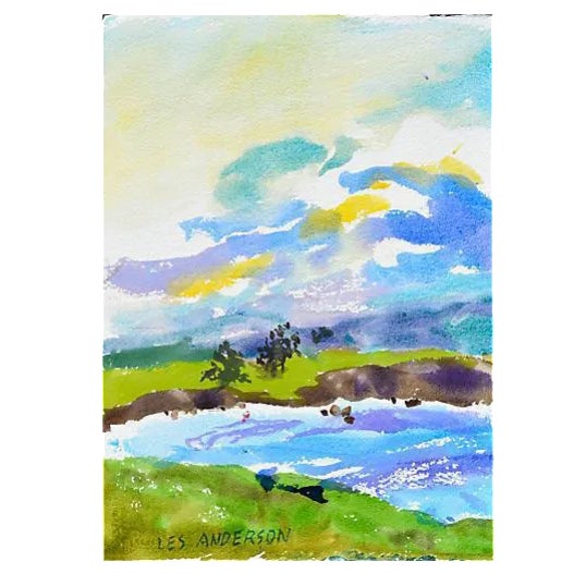 Carmel River Flowing by Les Anderson For Sale