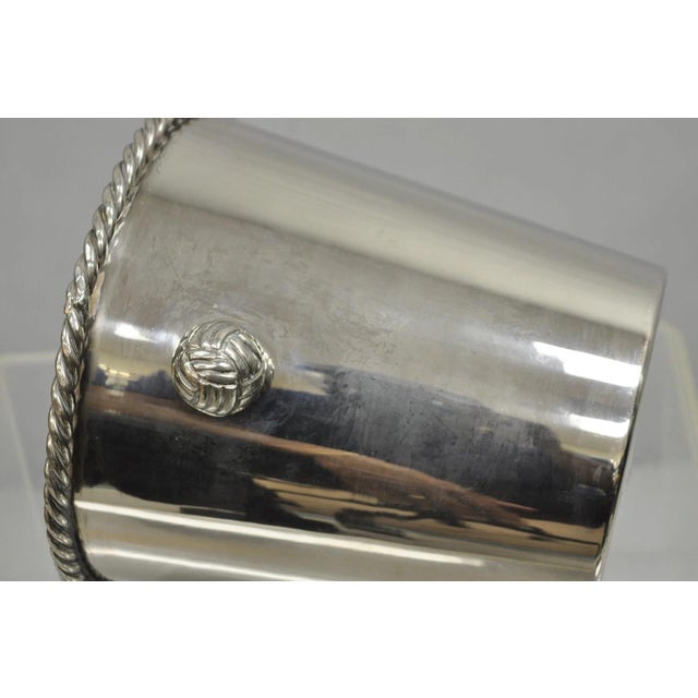 Mid 20th Century Hollywood Regency Silver Plated Champagne Chiller Ice Bucket With Knot Handles For Sale - Image 10 of 12