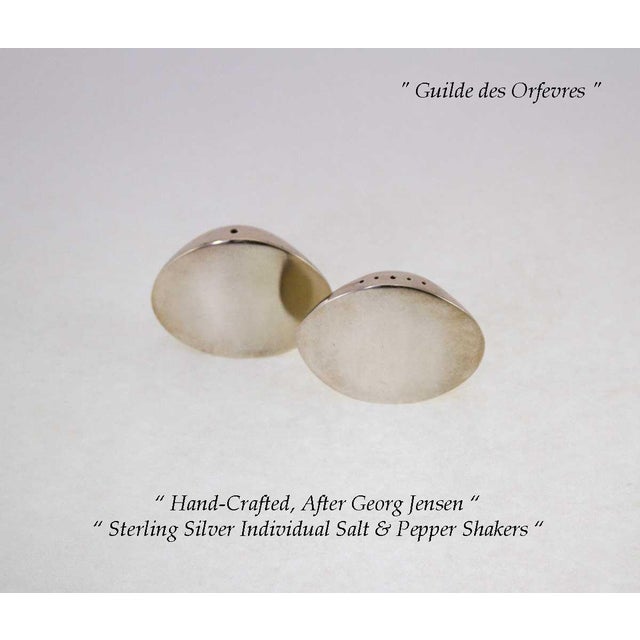 Contemporary 1960s Sterling Silver Individual Salt & Pepper. For Sale - Image 3 of 18