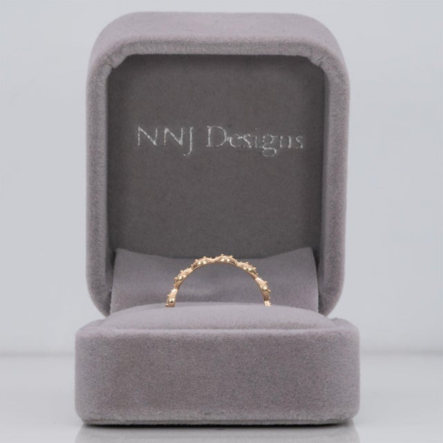 Earth-Mined Diamonds Band in Solid 14k Gold – Fine Jewelry, Gift for Her, Size 6.75 For Sale - Image 4 of 9
