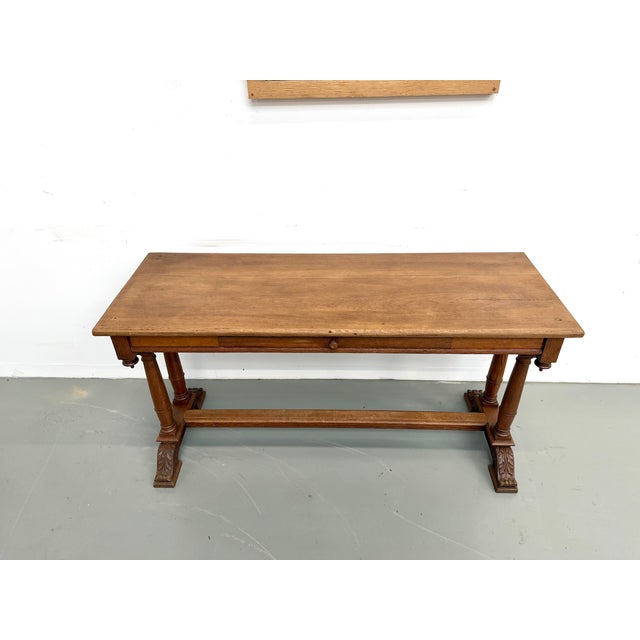 Carved Oak Console Table, 1900s For Sale - Image 4 of 16