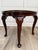 Queen Anne Mid-Century Queen Anne Style Mahogany Side Table With Engraved Brass Tray For Sale - Image 3 of 18