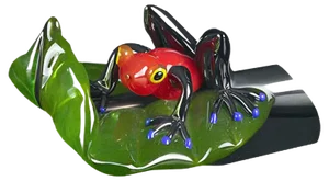 Frog on a Leaf in Glass from VGnewtrend, Italy