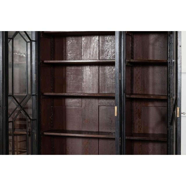 Large 19th Century English Glazed Ebonised Mahogany Bookcase, 1880 For Sale - Image 10 of 13