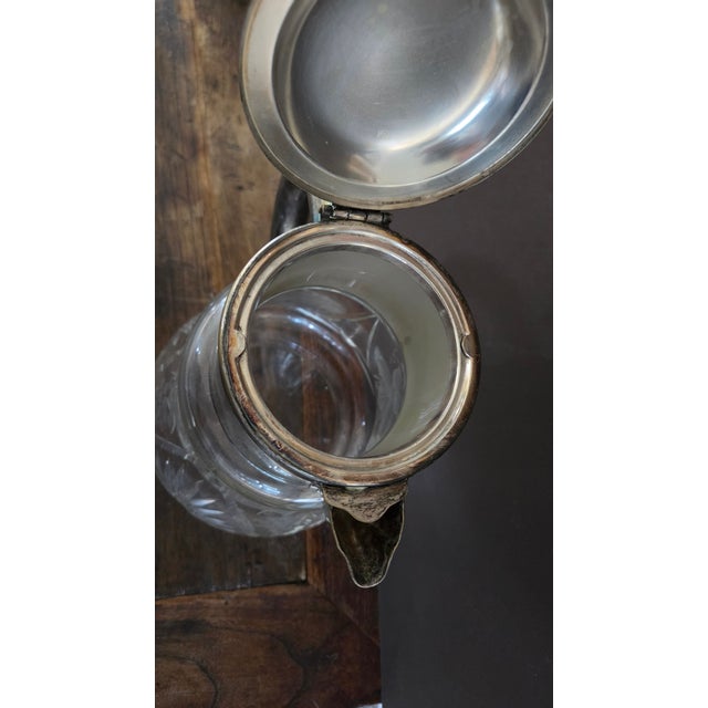 Mid 20th Century Mid 20th Century Cut Crystal and Silverplate Ice-Tube Beverage Pitcher For Sale - Image 5 of 18