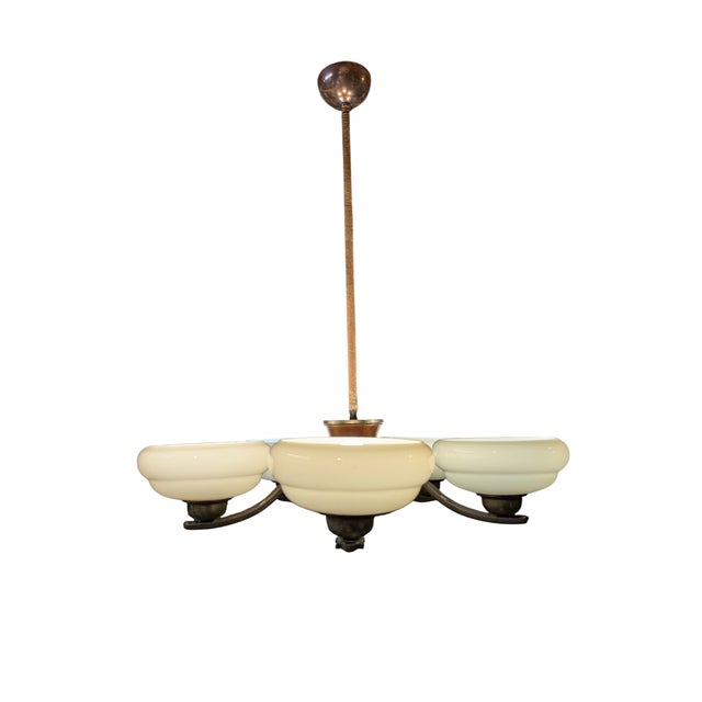Five Arm Pendant Light by Paaavo Tynell for Oy Taito Ab, 1940s For Sale - Image 11 of 15