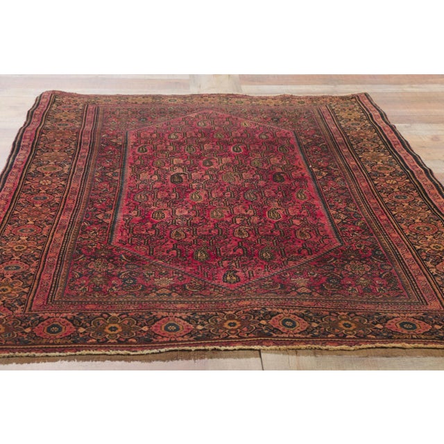 Textile Antique Persian Farahan Rug - 04'02 X 06'04 For Sale - Image 7 of 9