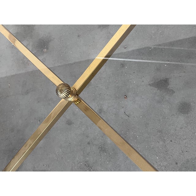 Mid-Century Double Tray Bronze & Glass Coffee Table in Maison Jansen Style For Sale - Image 11 of 12