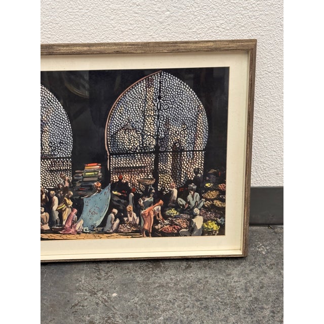 G. D. Thyaga Raj Market Scene, Agra Original Painting, Circa 1968 For Sale - Image 11 of 12