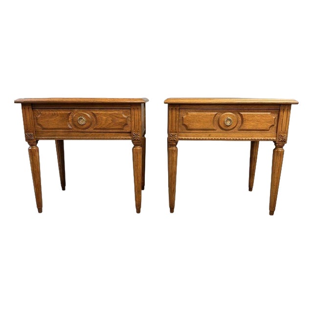 Vintage Oak Bedside Lockers, Set of 2 For Sale