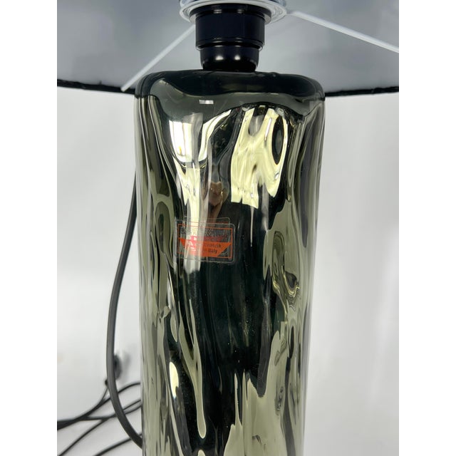 Black Murano Glass Table Lamps from Barovier & Toso, 1970s, Set of 2 For Sale - Image 8 of 9