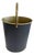 Vintage Mid-Century Black & Gold Wastebasket With Handle For Sale