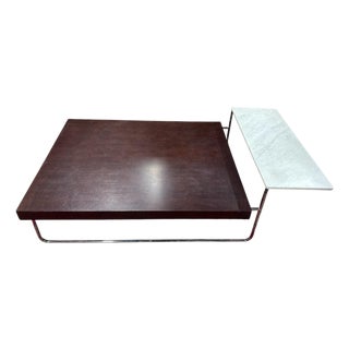 Antonio Citterio Style Coffee Table With Marble Side For Sale