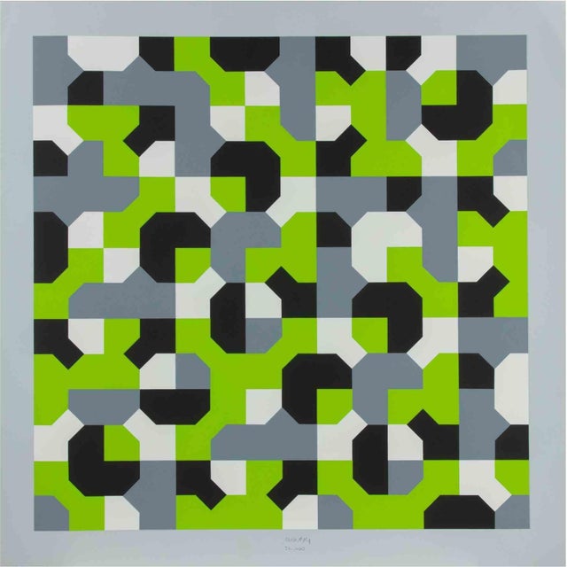 Contemporary Bruno Munari, Peano Curves, 1991, Screen Print For Sale - Image 3 of 3