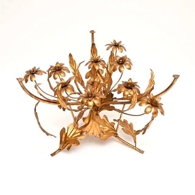 Glass Vintage Gilt Metal Coffee Table by Hans Kogl, 1960 For Sale - Image 7 of 11