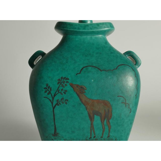 Art Deco Green Lidded Vase by Wilhelm Kåge for Gustavsberg, 1956 For Sale - Image 17 of 18