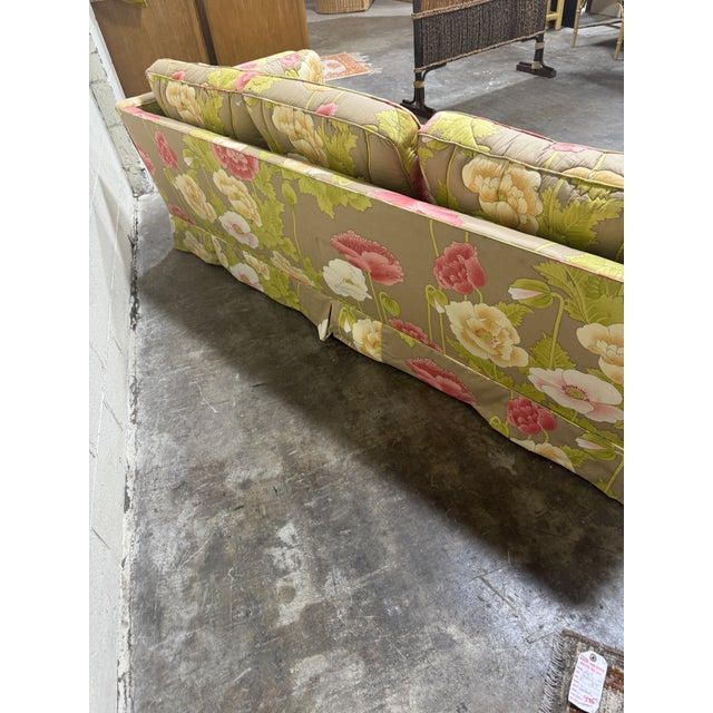 Vintage 80s Quilted Floral Sofa For Sale - Image 4 of 8