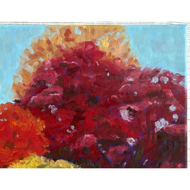 Impressionist “Autumn Lane” Oil on Linen by Nancy M. Vignola - For Sale - Image 3 of 7