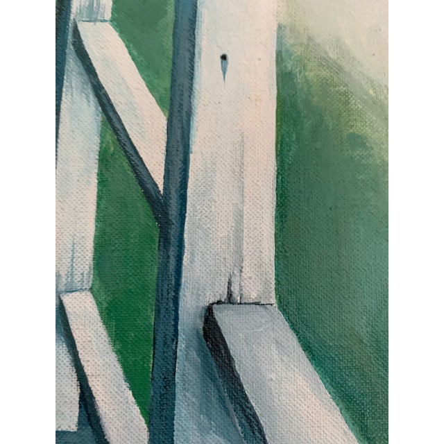 Vintage Painting of Wicker Carriage With Parasol, Framed For Sale - Image 9 of 13