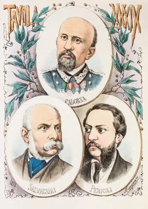 Three Politicians - Original Lithograph by A. Maganaro - 1873 1873