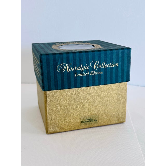 1990s Waterford 1998 Nostalgic Collection Golden Diamond Cut Top Ornament W/ Box For Sale - Image 5 of 5