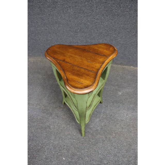 Baker Painted Corner Side Table With Cherry Top For Sale - Image 12 of 12